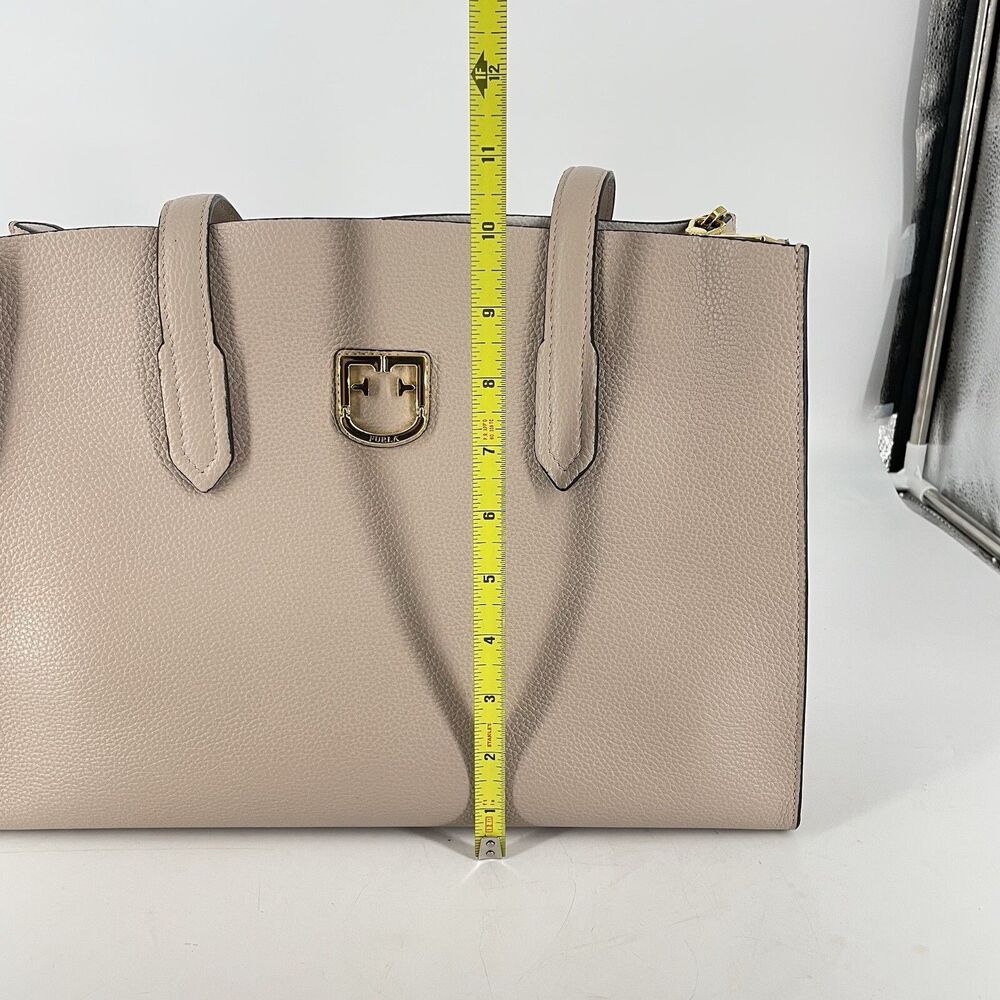 Furla Ludovica Pebbled Leather Tote Pink w/ Crossbody Strap Gold HW - Picture 2 of 9